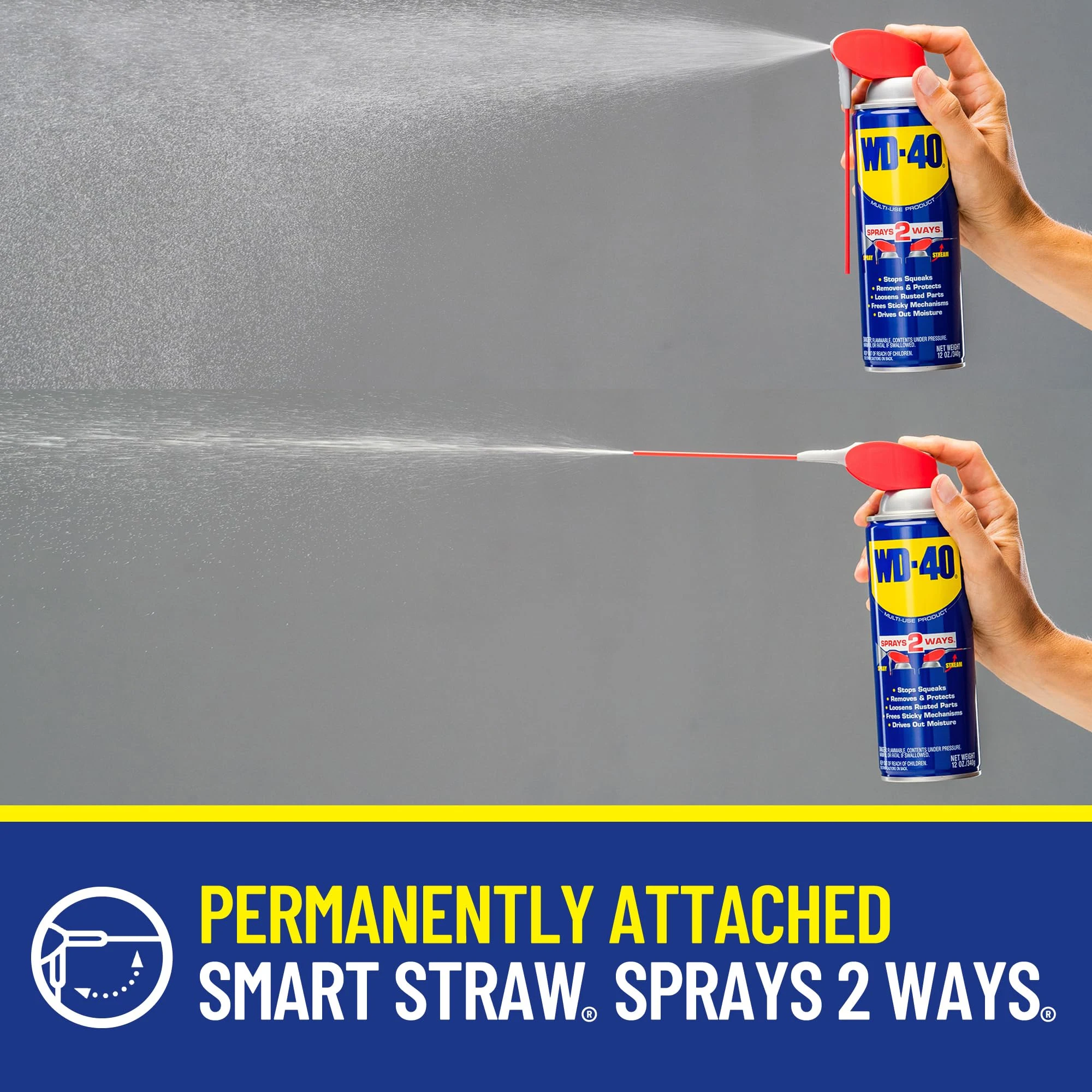WD-40 Classic Product, Multi-Use Product with Smart Straw Sprays 2 Ways, 9.6 OZ [2-Pack] product photo, view 5 of 7