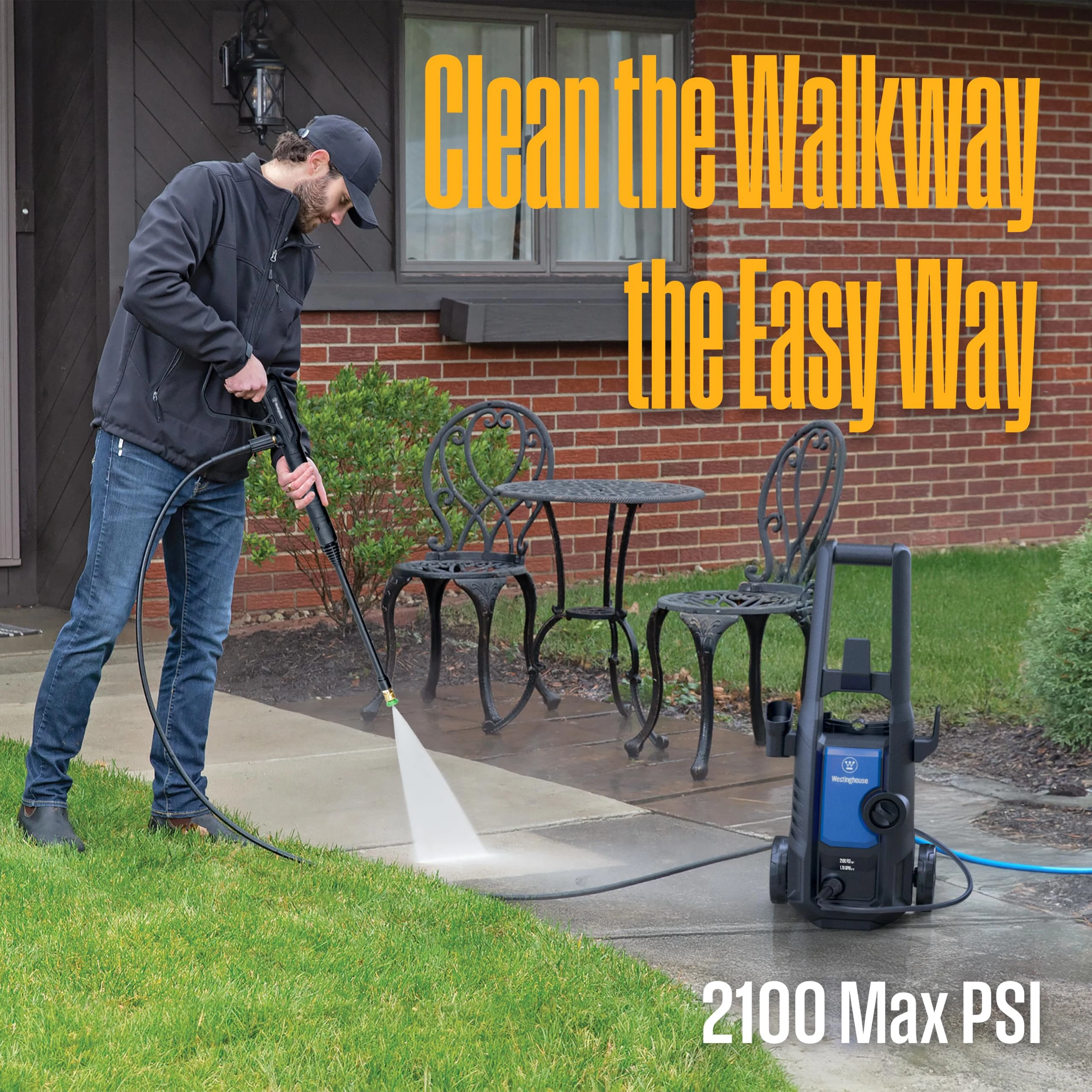 Westinghouse ePX3050 Electric Pressure Washer, 2100 Max PSI 1.76 Max GPM with Foam Cannon and Turbo Nozzle, for Cars/Fences/D product photo, view 6 of 7