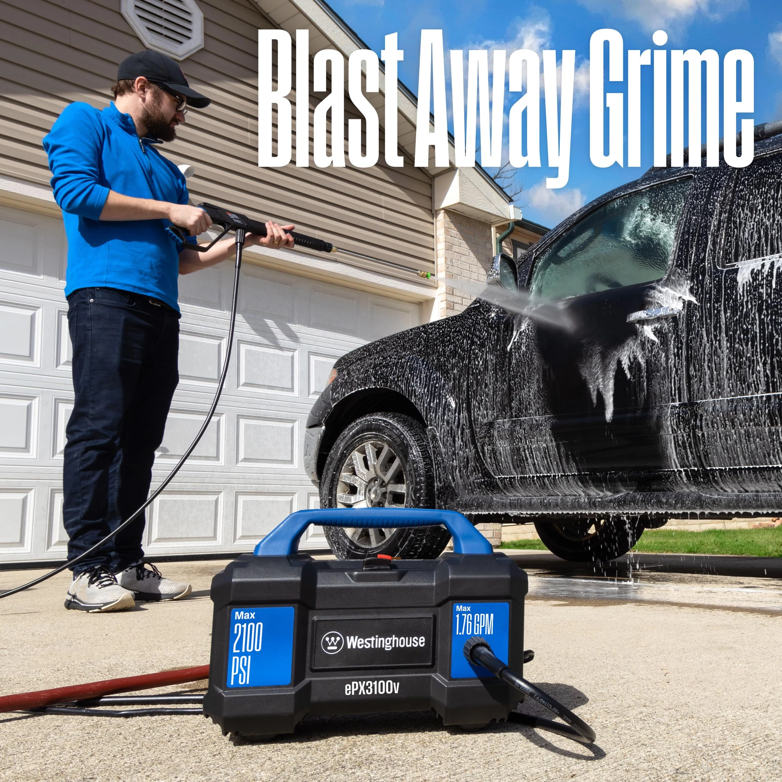 Westinghouse ePX3100v Electric Pressure Washer, 2100 Max PSI 1.76 Max GPM, Built-in Carry Handle, Detachable Foam Cannon, Pro product photo, view 3 of 7