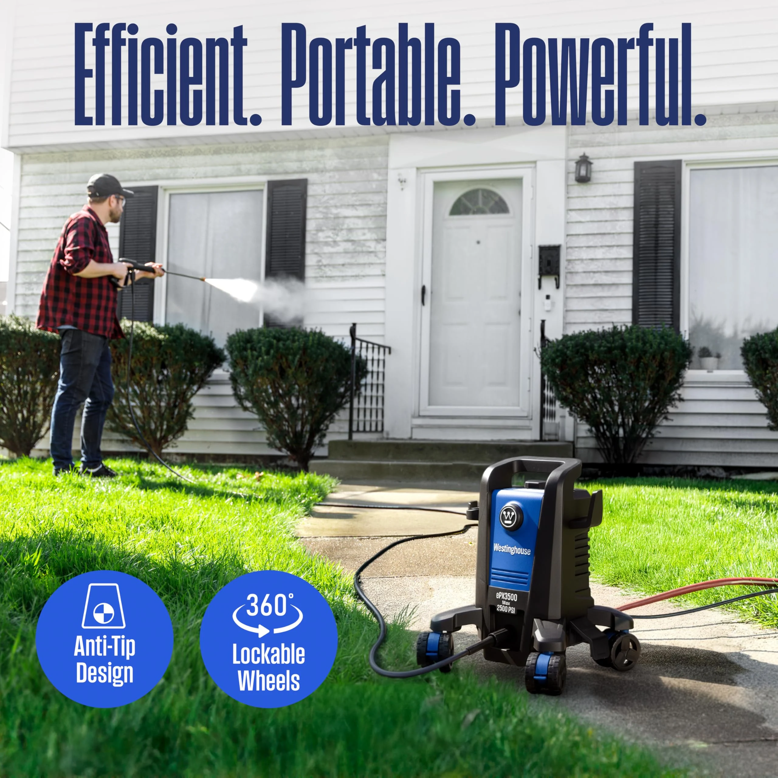 Westinghouse ePX3500 Electric Pressure Washer, 2500 Max PSI 1.76 Max GPM with Anti-Tipping Technology, Onboard Soap Tank, Pro product photo, view 3 of 7