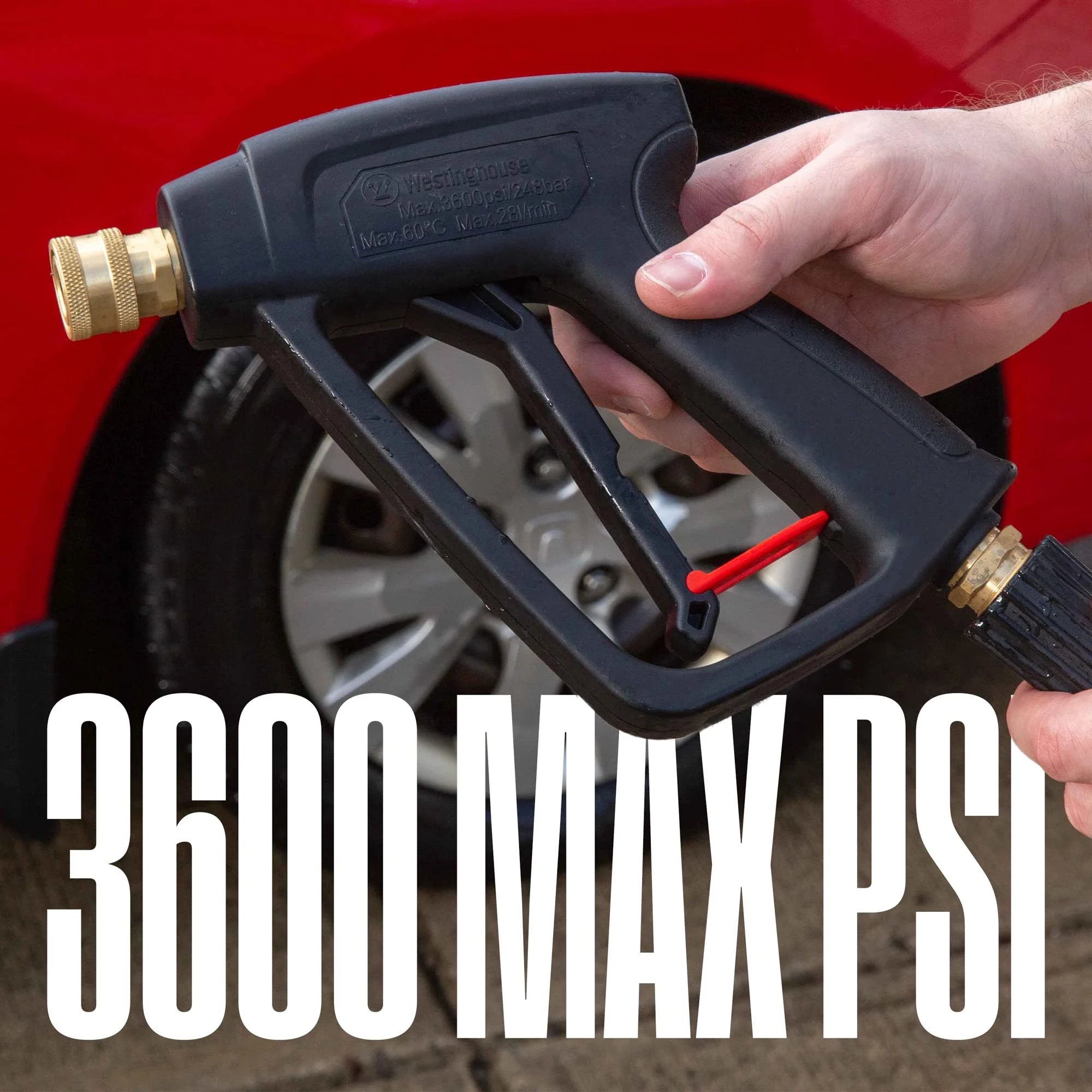 Westinghouse Short Pressure Washer Gun - 3600 Max PSI, M22 Connector - for Gas and Electric Pressure Washers product photo, view 4 of 6