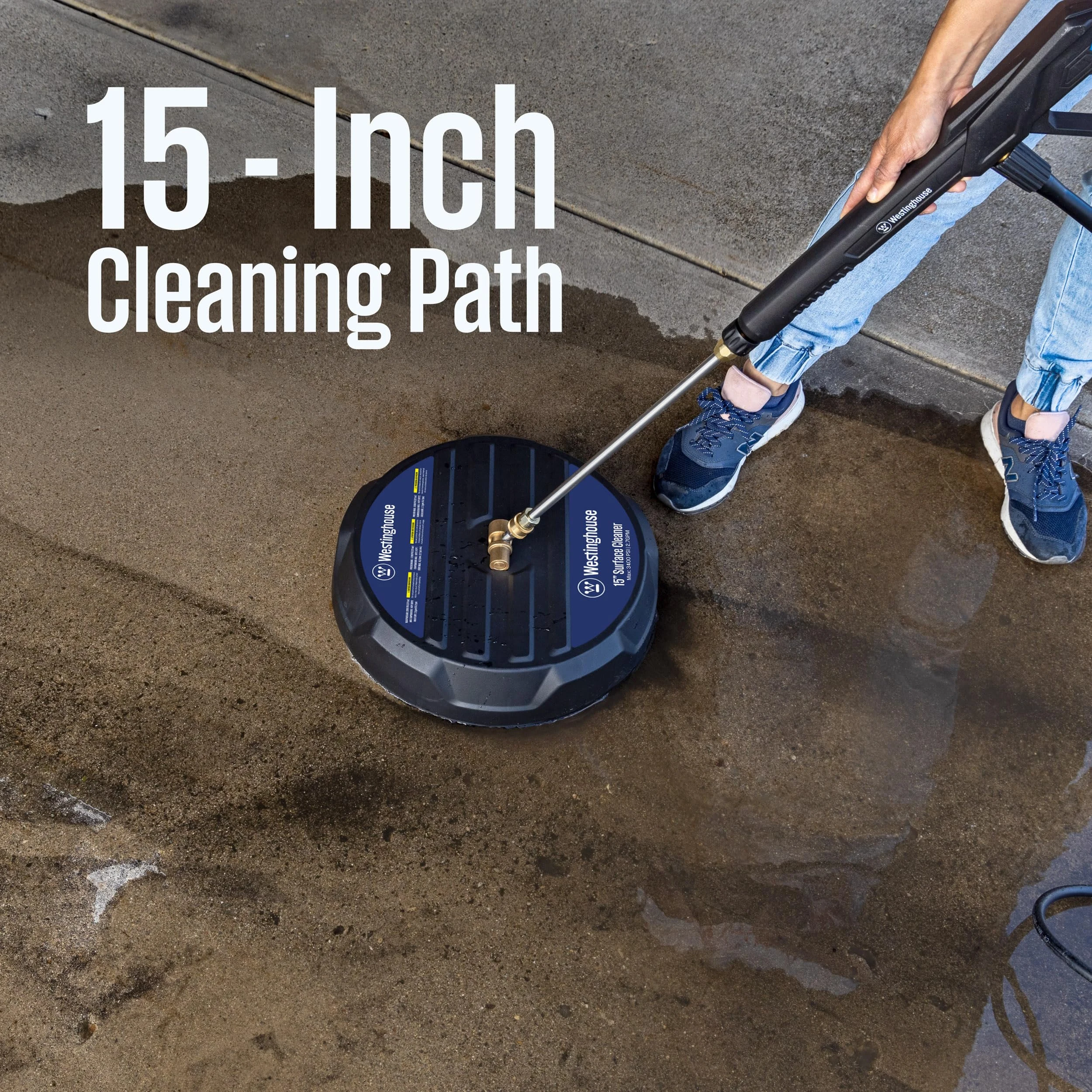 Westinghouse Universal 15” Pressure Washer Surface Cleaner Attachment - 3400 Max PSI, 1/4” Connector - For Gas and Electric P product photo, view 3 of 7