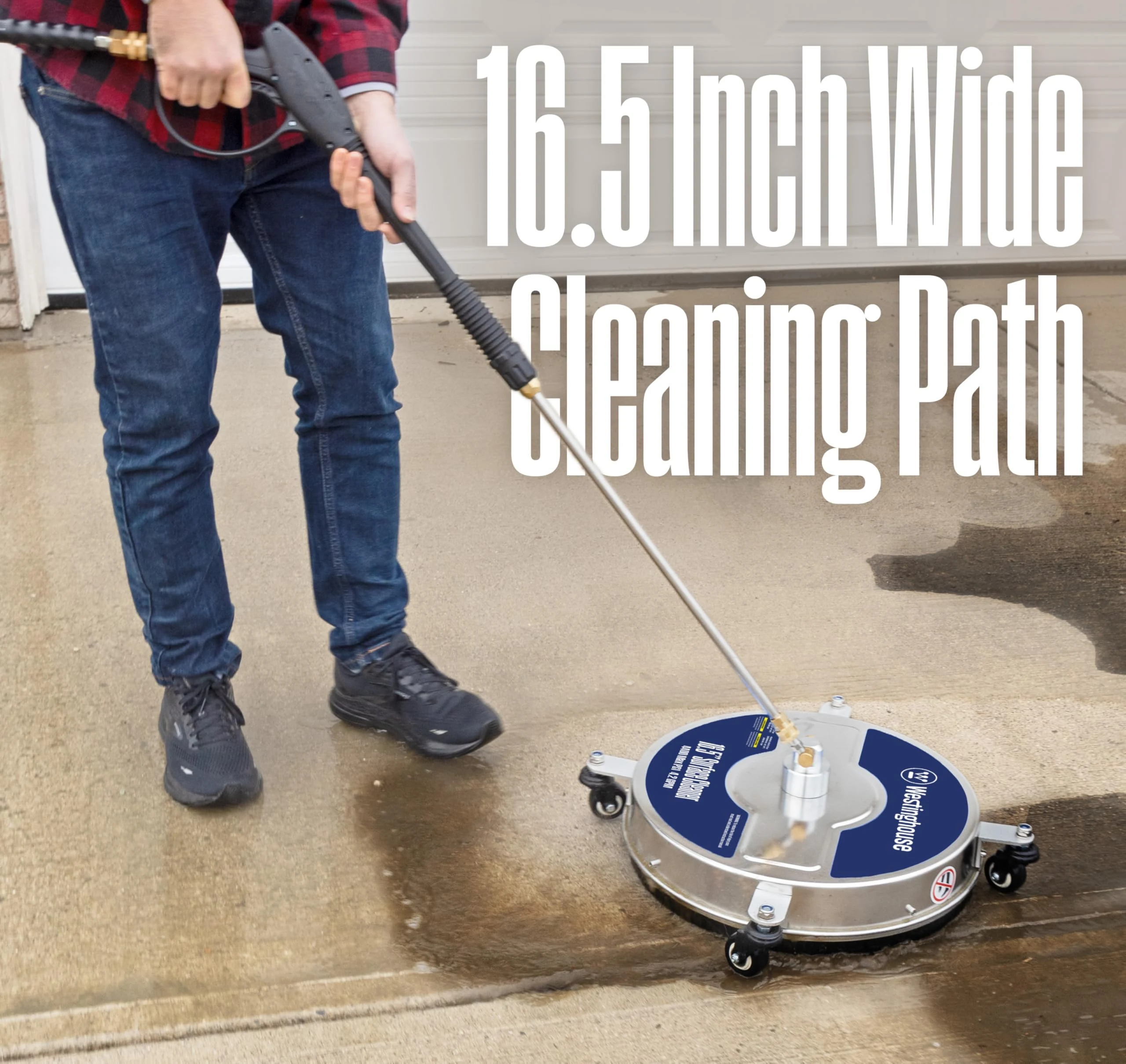 Westinghouse Universal 16.5” Pressure Washer Surface Cleaner Attachment - Stainless Steel - 4400 Max PSI, 1/4” Connector - fo product photo, view 3 of 7