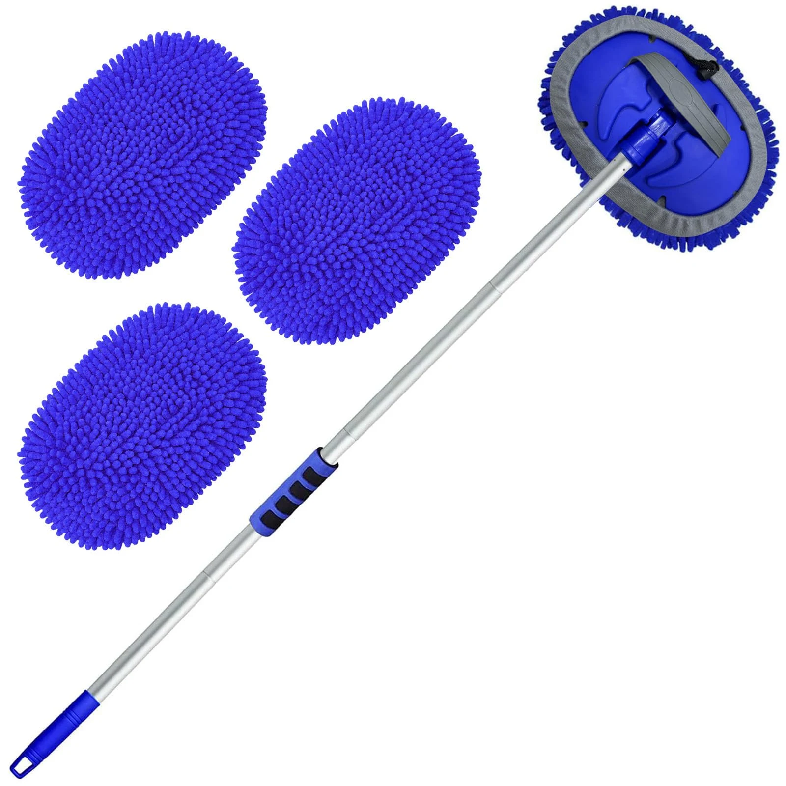 Wontolf 62'' Car Wash Brush Kit with Long Handle, Chenille Microfiber Car Wash Mop Mitt Scratch-Free Car Detailing Cleaning B product photo, view 2 of 7