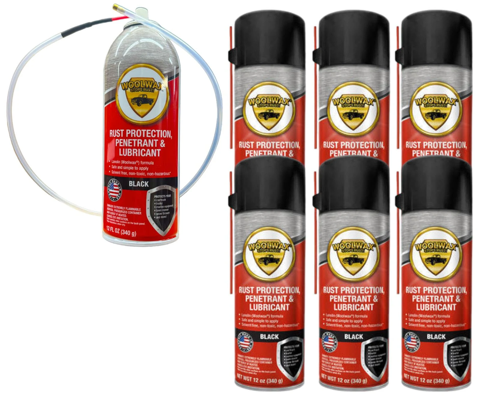 woolwax 12 Oz Undercoating Protection Aerosol Spray Can Black 6 Pack, Rust Inhibitor and Prevention, Anti Corrosion Multi Pur product photo, view 5 of 9