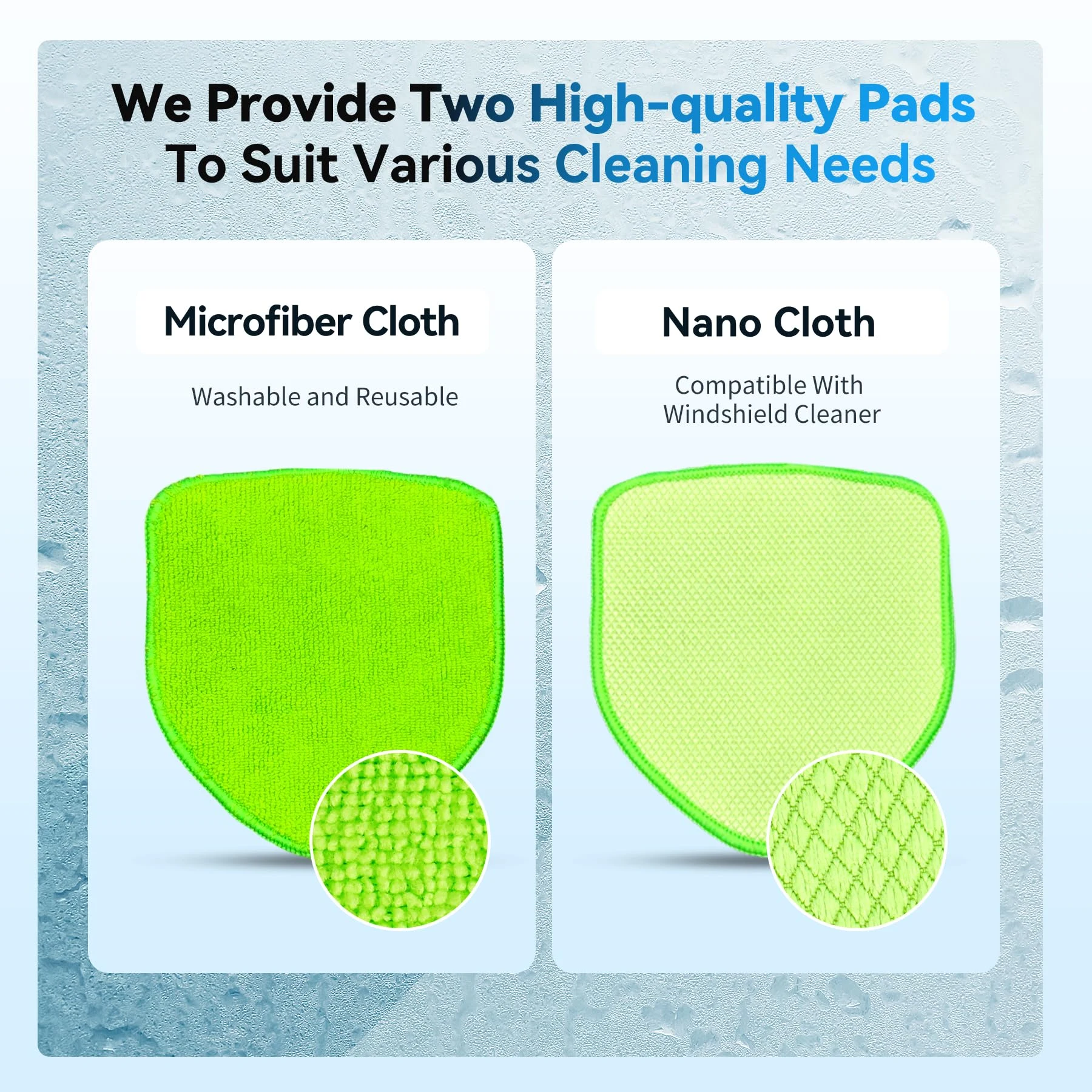 XINDELL Interior Windshield Cleaner Tool, Car Window Cleaning Kit with 4 Reusable Microfiber Pads, Extendable Handle & 360° R product photo, view 5 of 7