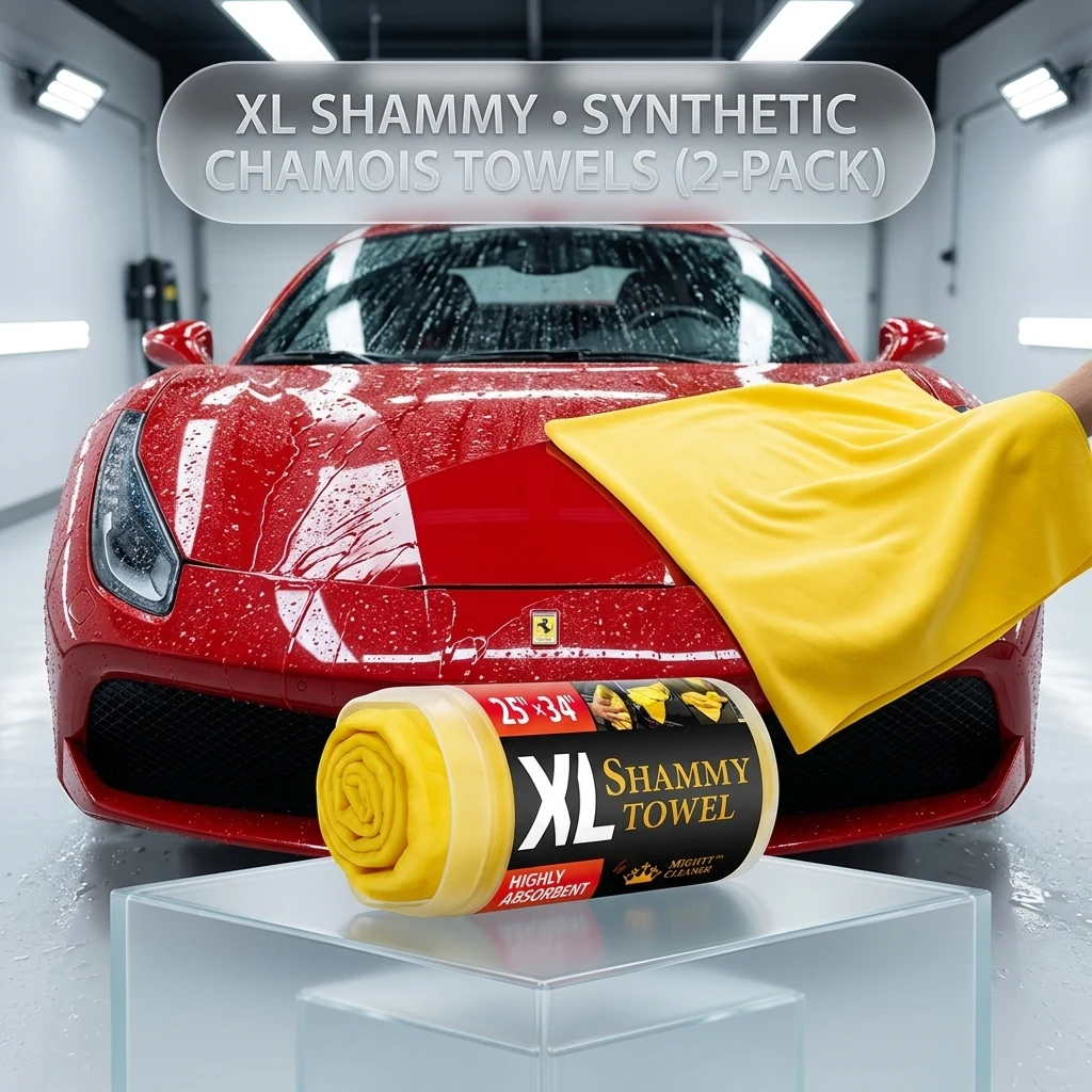 XL Shammy Towel for Car - 2pk(34”x25”) - Spots & Scratch-Free Chamois Cloth product photo
