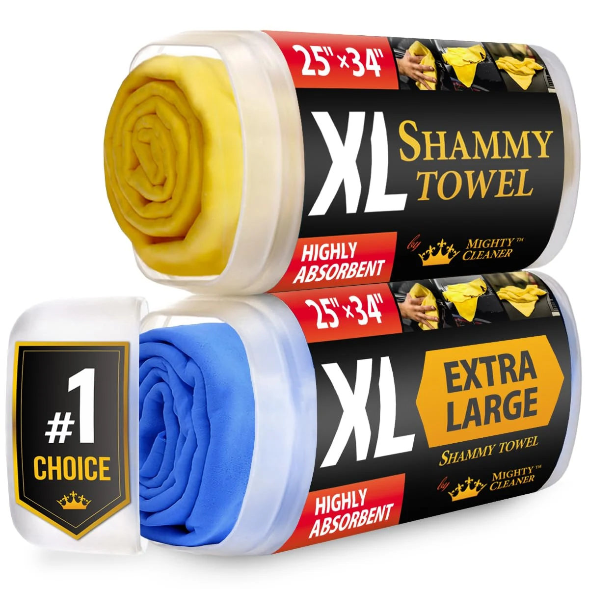 XL Shammy Towel for Car - 2pk(34”x25”) - Spots & Scratch-Free Chamois Cloth product photo, view 2 of 7