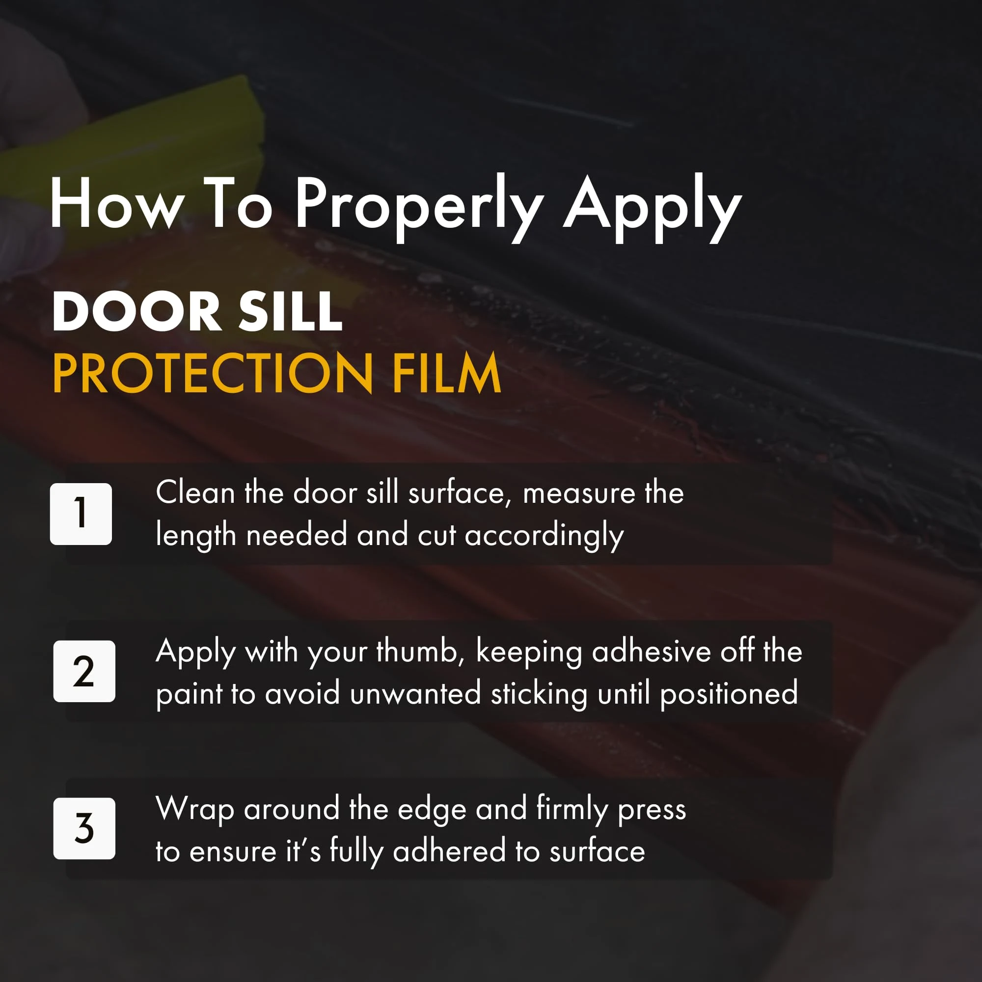 XPEL Clear Universal Door Sill Guard Protection Film, 60" x 2.75", PPF Kit product photo, view 4 of 7