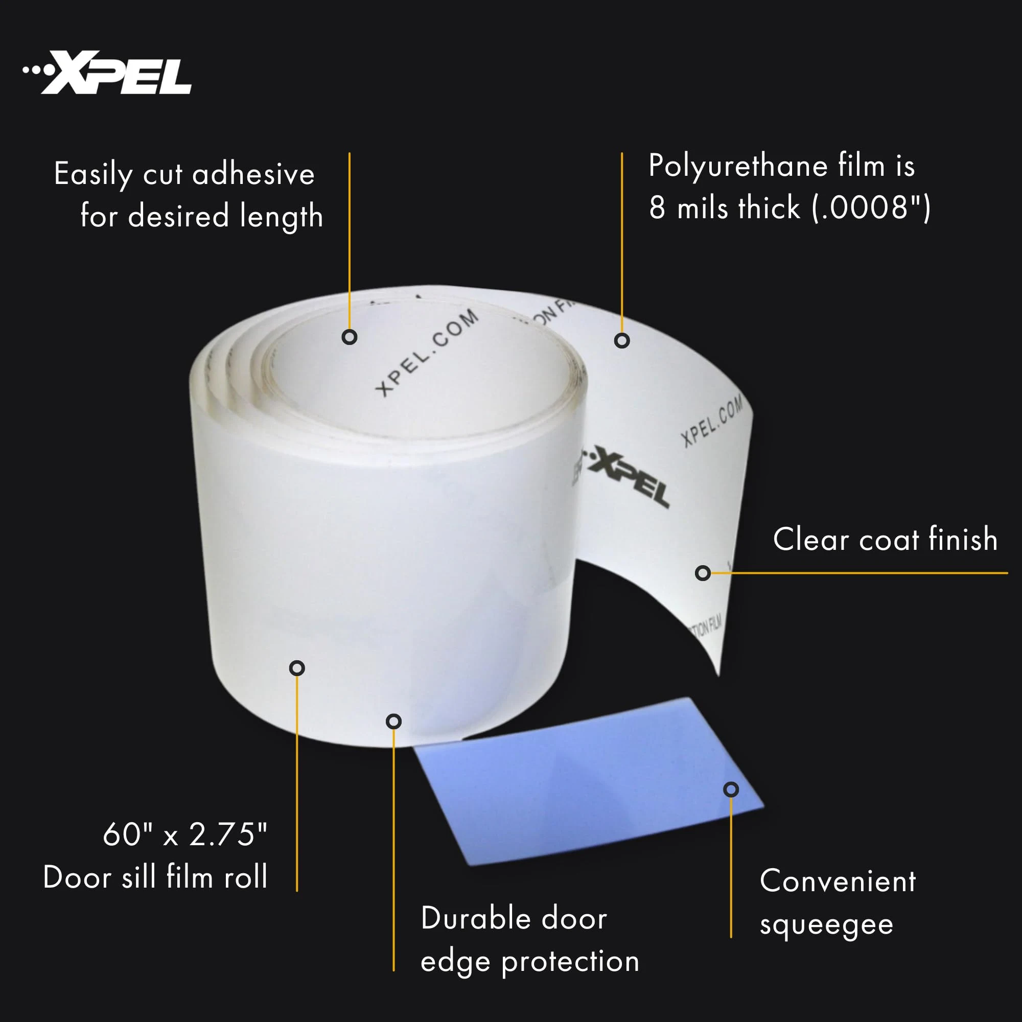 XPEL Clear Universal Door Sill Guard Protection Film, 60" x 2.75", PPF Kit product photo, view 5 of 7