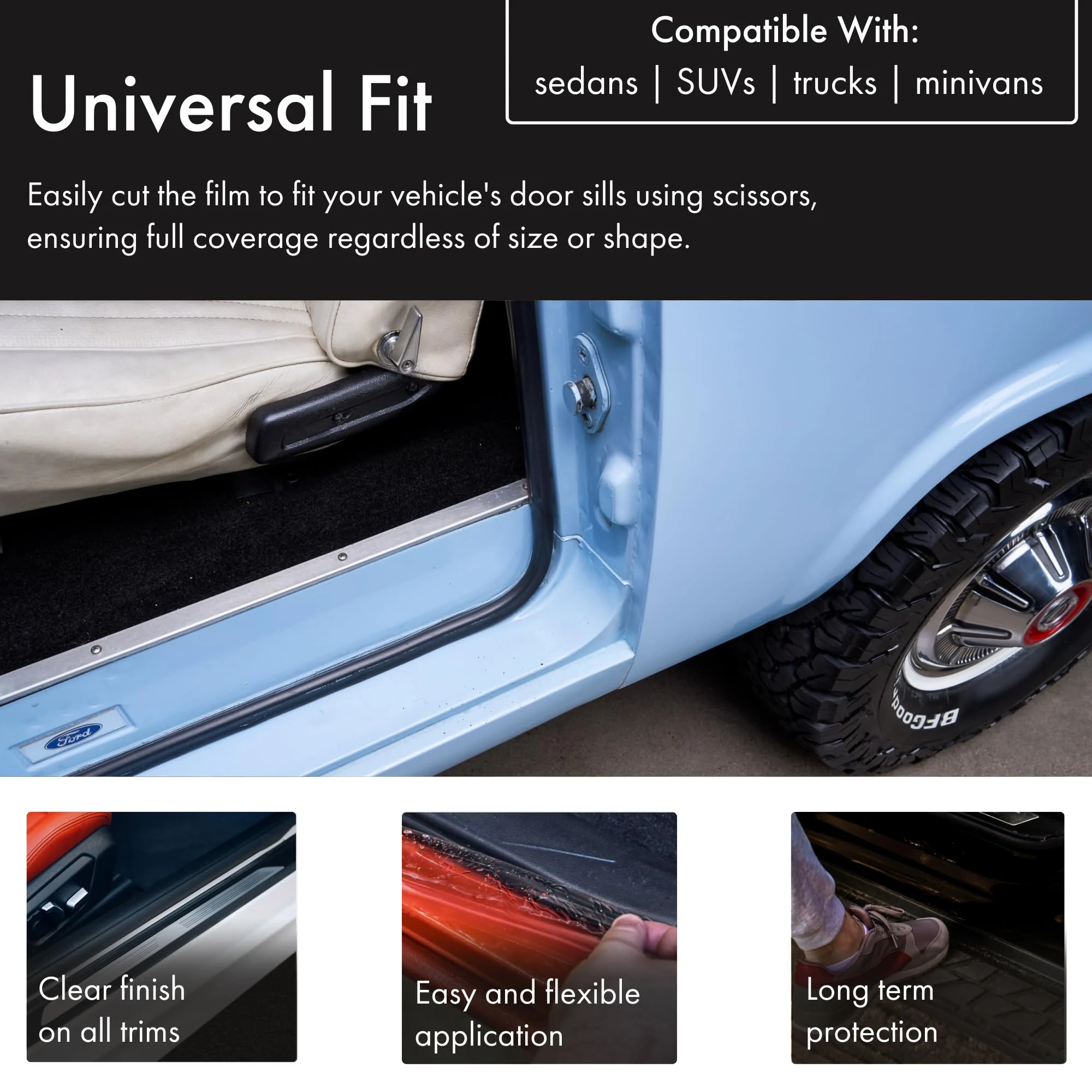 XPEL Clear Universal Door Sill Guard Protection Film, 60" x 2.75", PPF Kit product photo, view 7 of 7