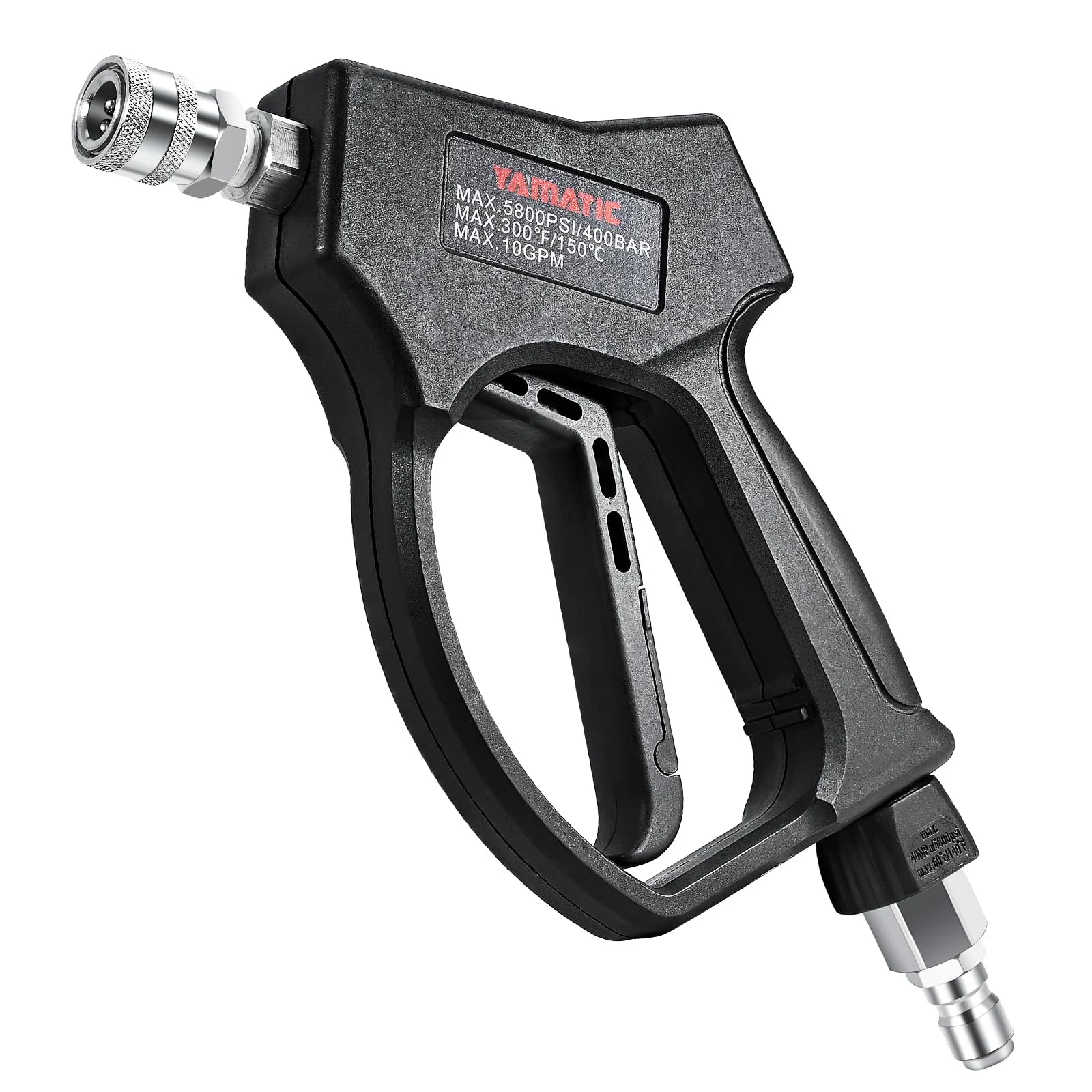 YAMATIC 5000 PSI Short Pressure Washer Gun 3/8" Plug & M22-14mm Male Inlet product photo, view 4 of 10