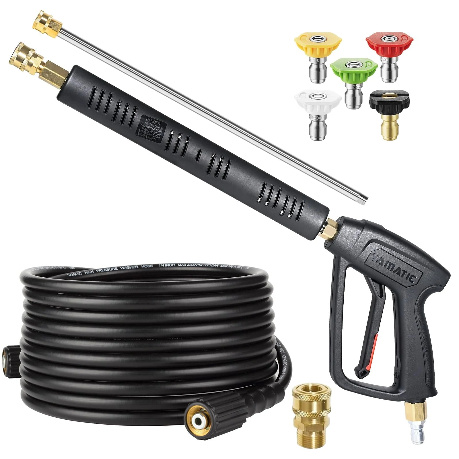 YAMATIC Pressure Washer Gun and 25 FT Hose with Extension Wand 3/8"&M22-14 product photo, view 2 of 7