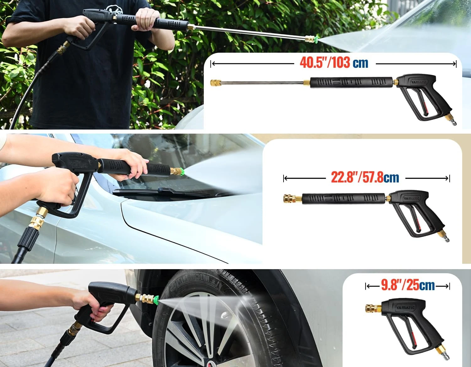 YAMATIC Pressure Washer Gun and 25 FT Hose with Extension Wand 3/8"&M22-14 product photo, view 7 of 7
