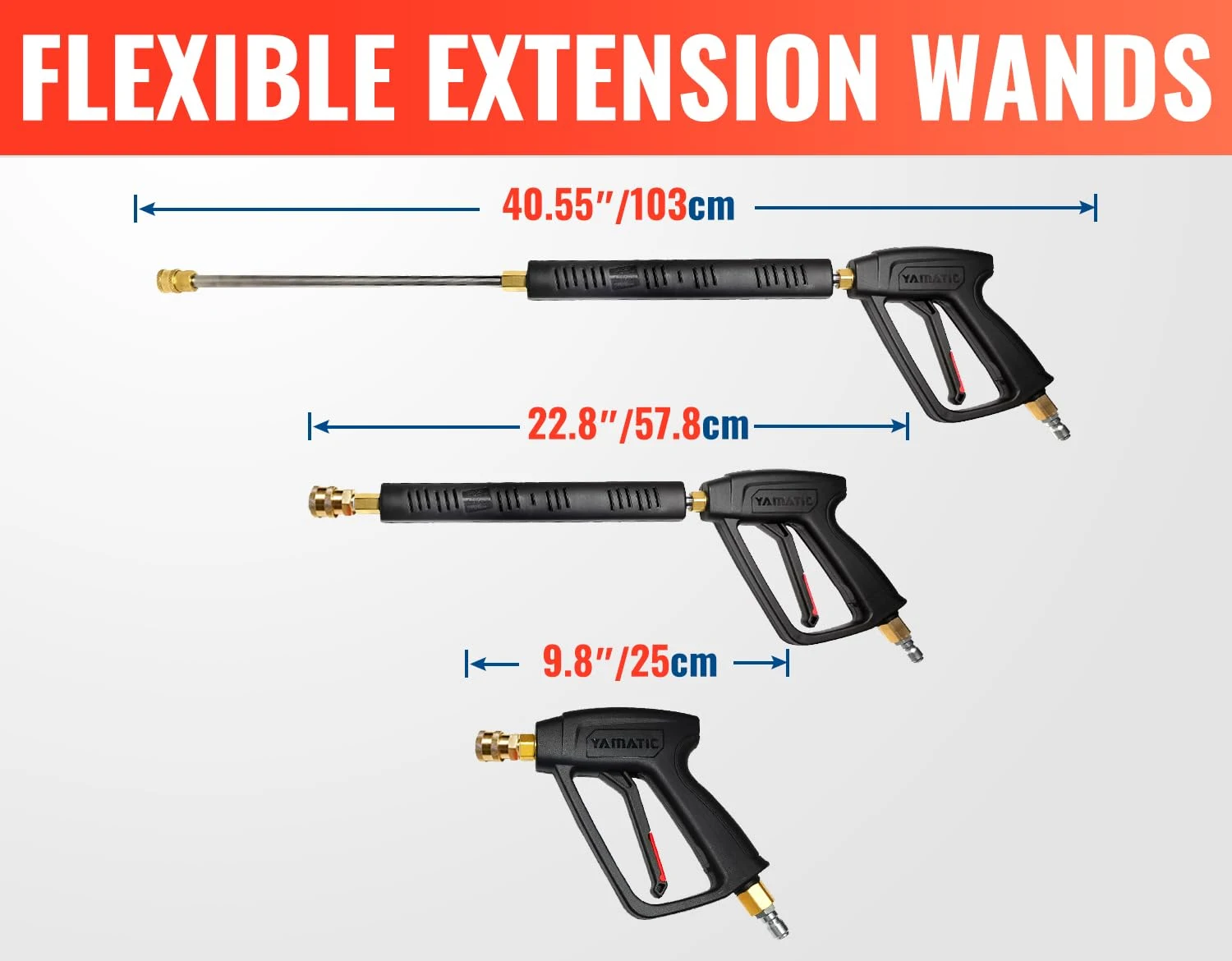 YAMATIC Pressure Washer Wand with Stainless Steel Extension Lance 4000PSI product photo, view 5 of 7
