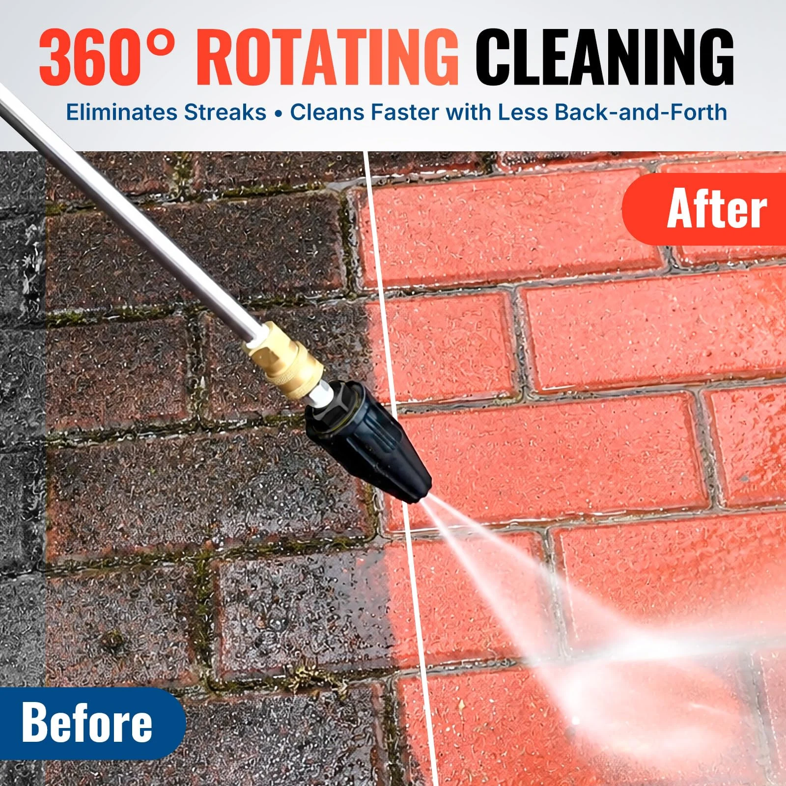 YAMATIC Rotating Turbo Nozzle for Pressure Washer, 3000 PSI, 1.2-3.0 GPM product photo, view 4 of 7