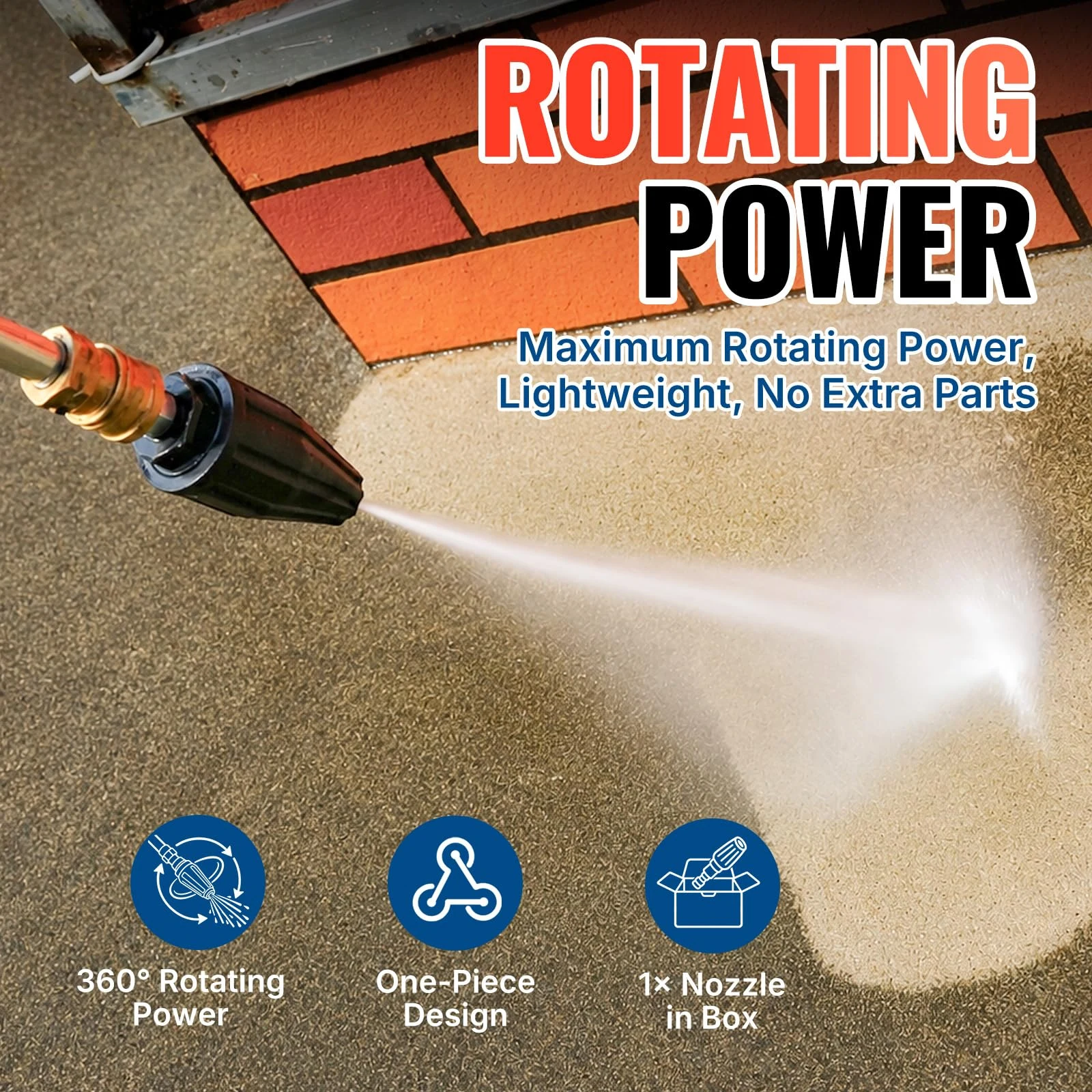 YAMATIC Rotating Turbo Nozzle for Pressure Washer, 3000 PSI, 1.2-3.0 GPM product photo, view 5 of 7