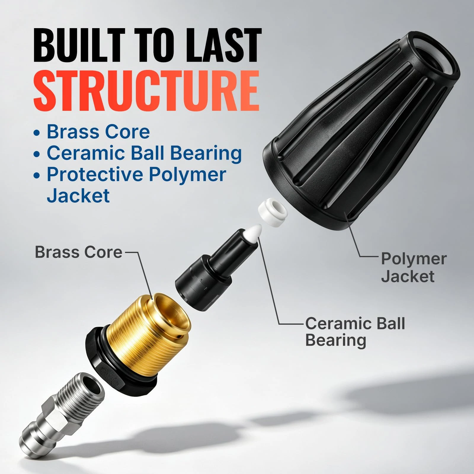 YAMATIC Rotating Turbo Nozzle for Pressure Washer, 3000 PSI, 1.2-3.0 GPM product photo, view 6 of 7
