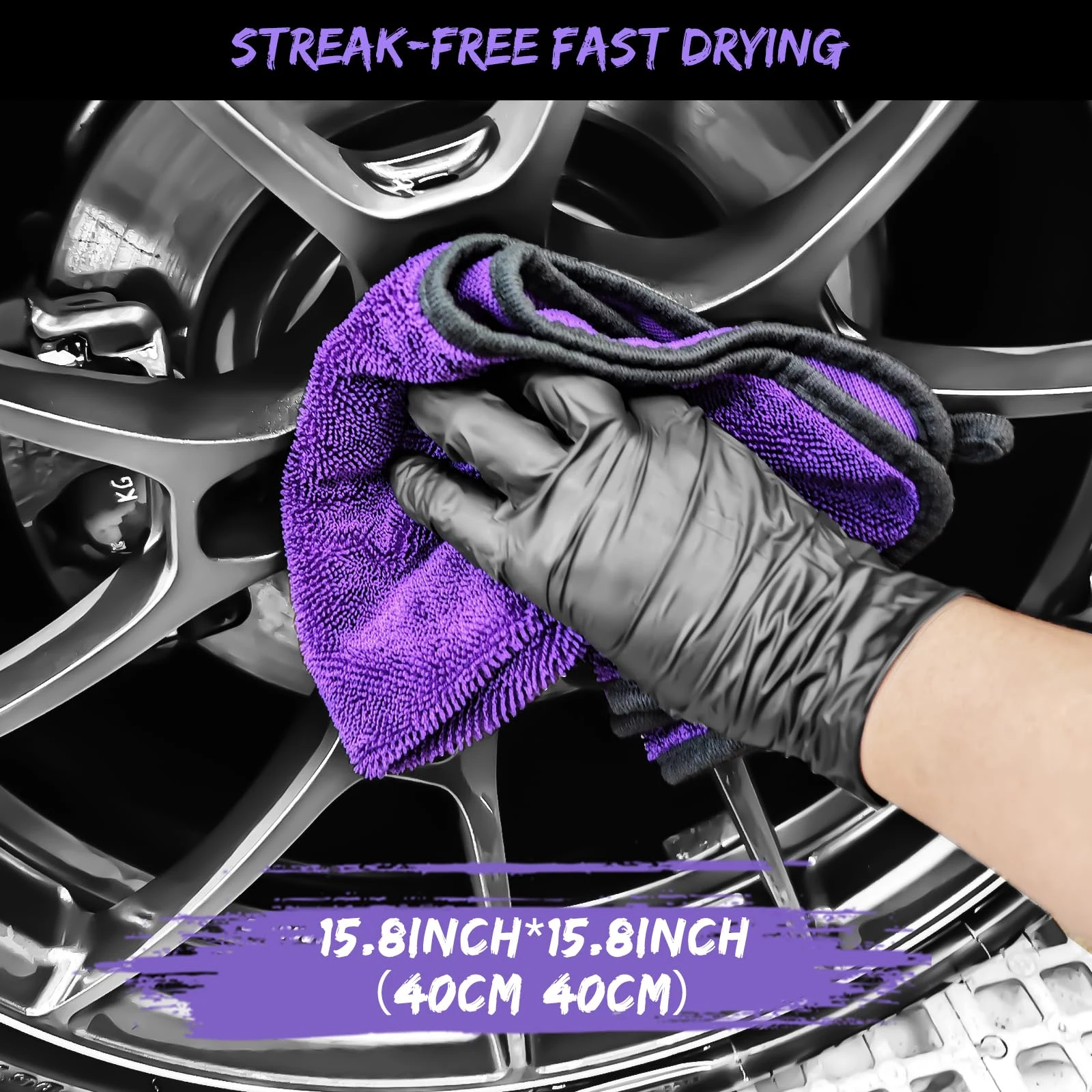YeewayVeh 6PCS Car Wheel & Tire Brush Kit, Pro Detailing, Vibrant Purple product photo, view 8 of 8