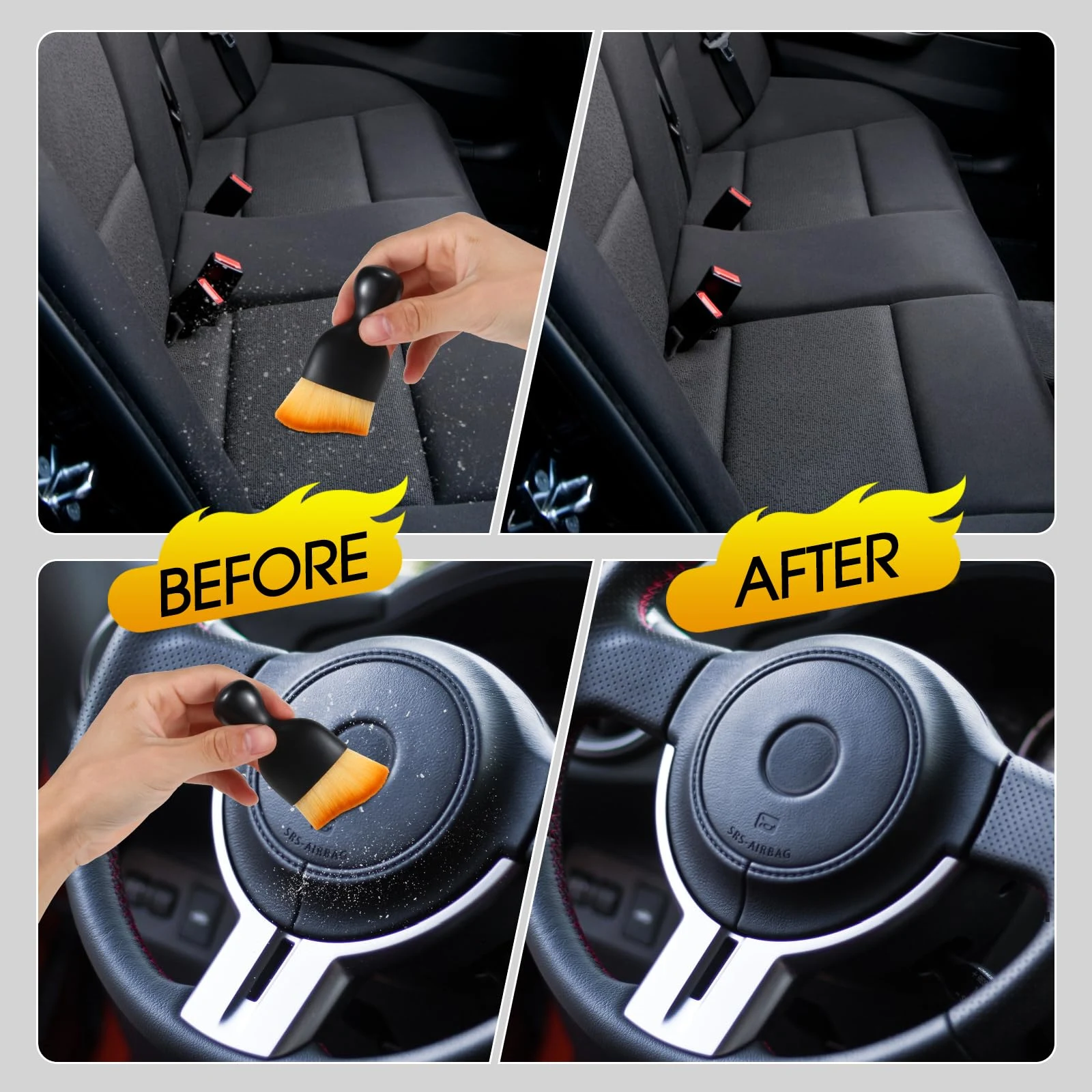 Yungeln 3 PCS Car Interior Detail Dust Brush,Soft Car Interior Detailing Kit Tools,Dash Duster Brush for Auto,Truck,SUV,RV In product photo, view 7 of 7