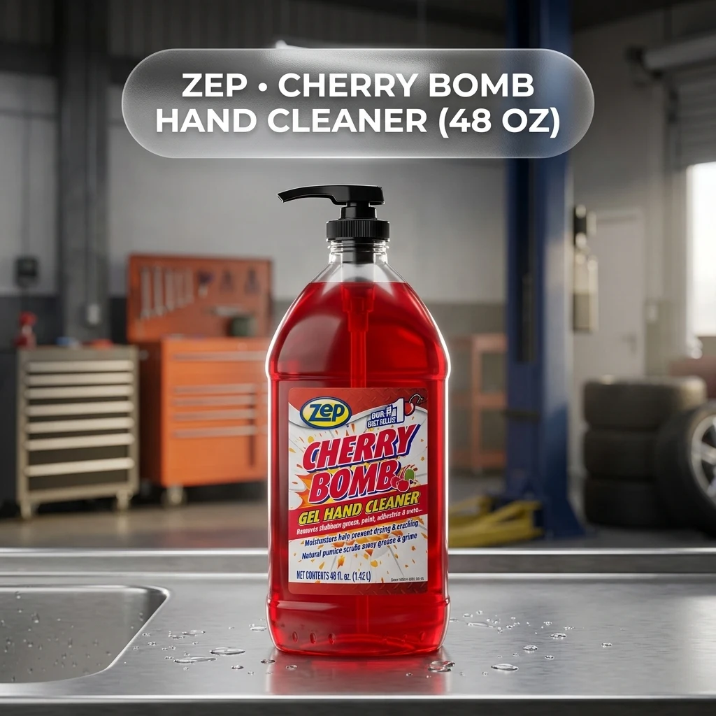 Zep Cherry Bomb Hand Cleaner - 48 Ounce - Volcanic Rock and Emollients - Perfect for Mechanics and DIY'ers product photo, view 1 of 6
